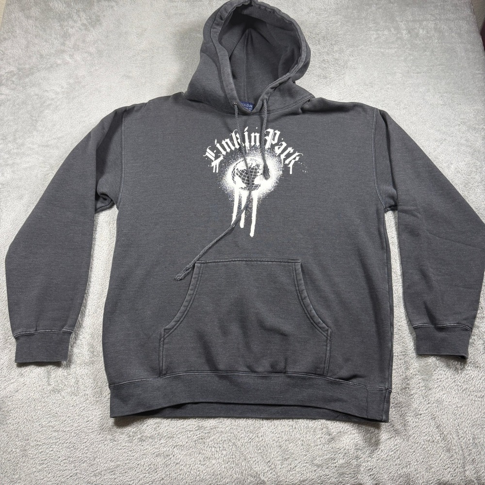 Vintage 2004 Linkin Park Band Hoodie Sweatshirt Large Y2K Nu Metal Punk Skater
